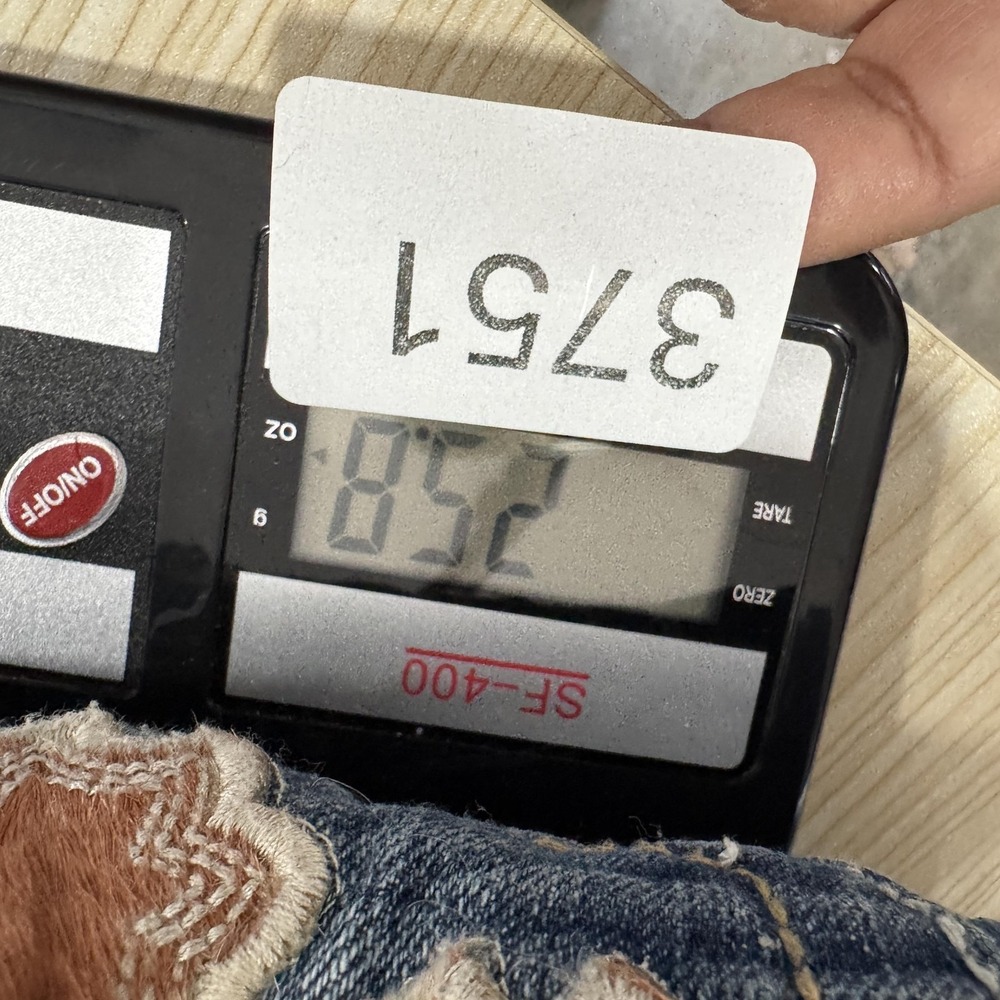 Miss Me Jeans Size 31 Blue Bootcut Distressed Rhinestone Cowhide Pocket Y2K FLAW - Picture 12 of 12